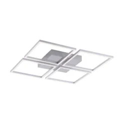 LED-Deckenleuchte, stahl, quadratisch, warmweiße Lichtfarbe, Dimmfunktion