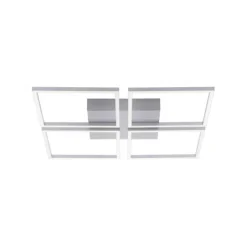 LED-Deckenleuchte, stahl, quadratisch, warmweiße Lichtfarbe, Dimmfunktion