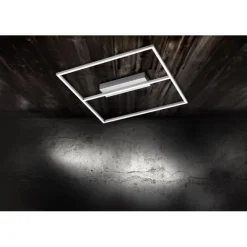 LED-Deckenleuchte, Stahl, quadratisch 45x45cm, dimmbar, flach, filigran