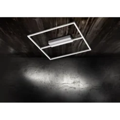LED-Deckenleuchte, Stahl, quadratisch 45x45cm, dimmbar, flach, filigran