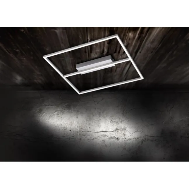 LED-Deckenleuchte, Stahl, quadratisch 45x45cm, dimmbar, flach, filigran