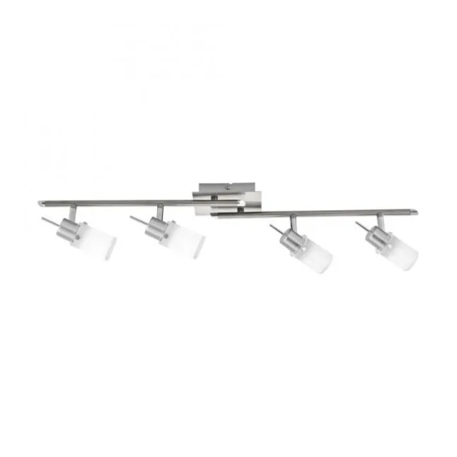 LED-Deckenleuchte, stahl, 4 verstellbare Leuchtköpfe, warmweiß, blendfrei