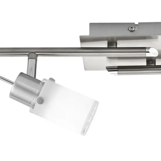 LED-Deckenleuchte, stahl, 4 verstellbare Leuchtköpfe, warmweiß, blendfrei