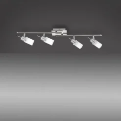 LED-Deckenleuchte, stahl, 4 verstellbare Leuchtköpfe, warmweiß, blendfrei