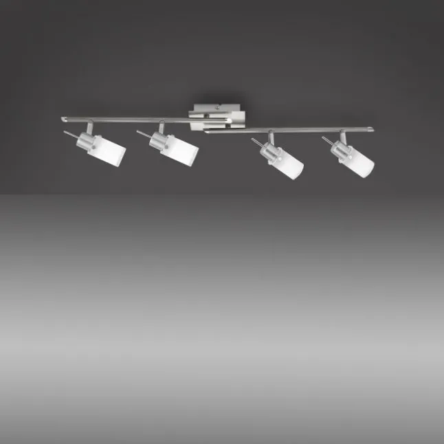 LED-Deckenleuchte, stahl, 4 verstellbare Leuchtköpfe, warmweiß, blendfrei
