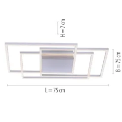 LED-Deckenleuchte, stahl, warmweiße Lichtfarbe, inkl. Dimmfunktion, modern