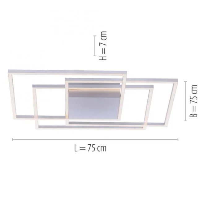 LED-Deckenleuchte, stahl, warmweiße Lichtfarbe, inkl. Dimmfunktion, modern