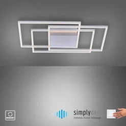 LED-Deckenleuchte, stahl, warmweiße Lichtfarbe, inkl. Dimmfunktion, modern