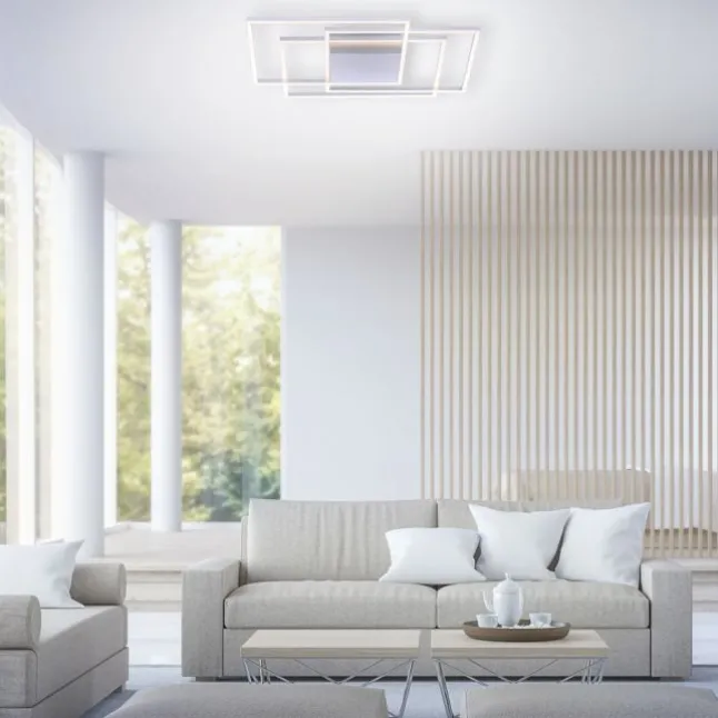 LED-Deckenleuchte, stahl, warmweiße Lichtfarbe, inkl. Dimmfunktion, modern