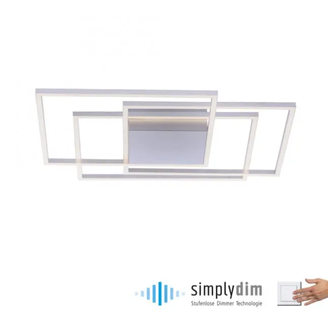 LED-Deckenleuchte, stahl, warmweiße Lichtfarbe, inkl. Dimmfunktion, modern