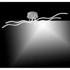 LED-Deckenleuchte, stahl, Wellenform, warmweiße Lichtfarbe, energiesparend