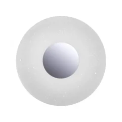 LED-Deckenleuchte, Sternenhimmel, Ø38,5cm,Chrom, Opalweiß, IP44,