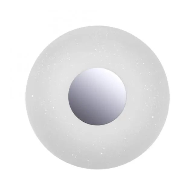 LED-Deckenleuchte, Sternenhimmel, Ø38,5cm,Chrom, Opalweiß, IP44,