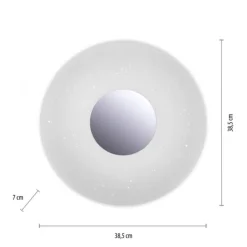 LED-Deckenleuchte, Sternenhimmel, Ø38,5cm,Chrom, Opalweiß, IP44,