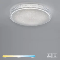 LED-Deckenleuchte, Sternenhimmeloptik, Ø 60mm, Lichtfarbsteuerung, dimmbar