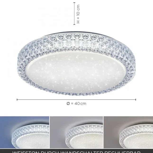 LED-Deckenleuchte, Sternenhimmel, Lichtfarbsteuerung, Ø 40cm, modern
