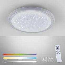 LED-Deckenleuchte, Sternenhimmeloptik, CCT-Steuerung, Farbwechsel