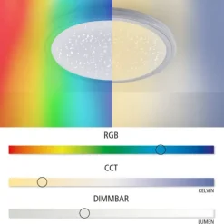 LED-Deckenleuchte, Sternenhimmeloptik, CCT-Steuerung, Farbwechsel