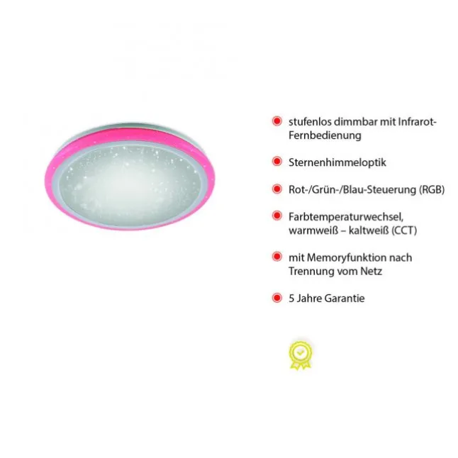 LED-Deckenleuchte, Sternenhimmeloptik, CCT-Steuerung, Farbwechsel