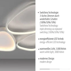 LED Deckenleuchte 3 Stufen Dimmer weiß Memoryfunktion Schlafzimmer