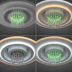 LED Deckenleuchte TOLAGO, weiss, mit Tunneleffekt und Kristall