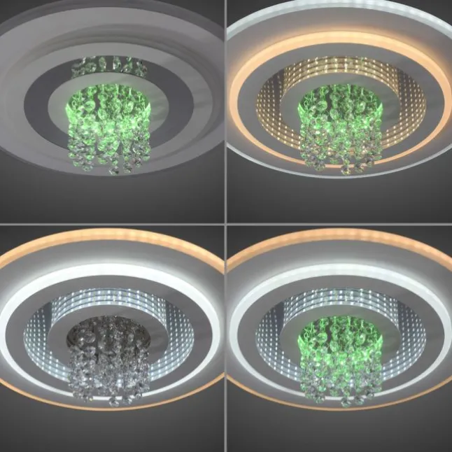 LED Deckenleuchte TOLAGO, weiss, mit Tunneleffekt und Kristall