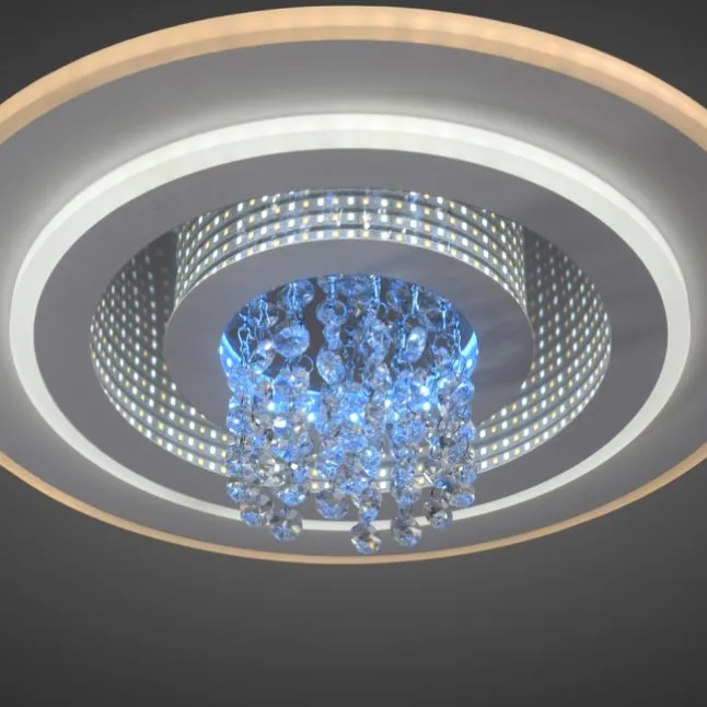 LED Deckenleuchte TOLAGO, weiss, mit Tunneleffekt und Kristall