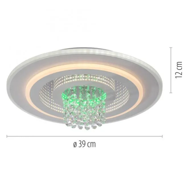 LED Deckenleuchte TOLAGO, weiss, mit Tunneleffekt und Kristall