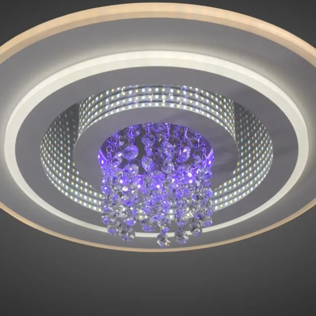 LED Deckenleuchte TOLAGO, weiss, mit Tunneleffekt und Kristall
