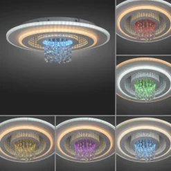 LED Deckenleuchte TOLAGO, weiss, mit Tunneleffekt und Kristall