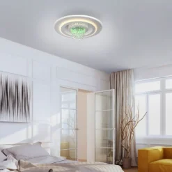 LED Deckenleuchte TOLAGO, weiss, mit Tunneleffekt und Kristall