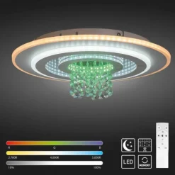 LED Deckenleuchte TOLAGO, weiss, mit Tunneleffekt und Kristall