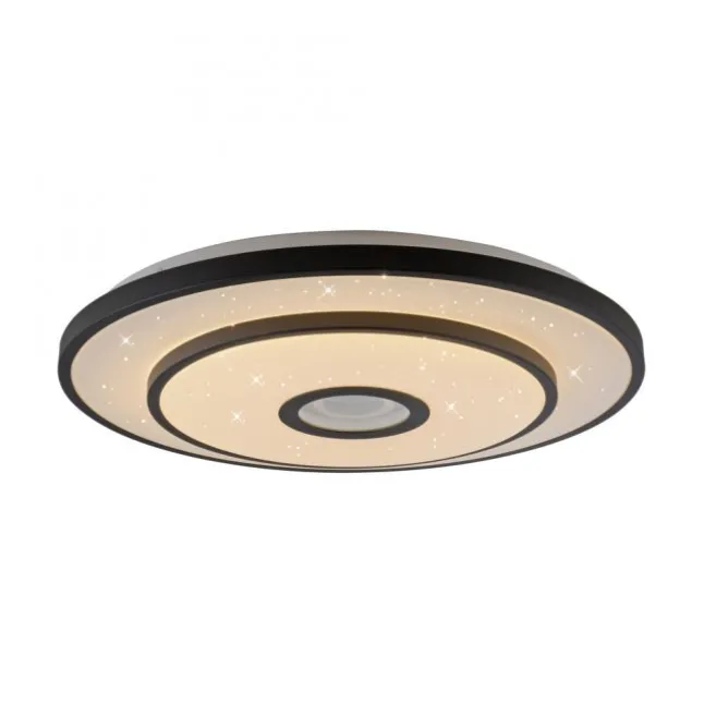 LED Deckenleuchte TURANUS, schwarz, rund, D 50 cm, Sternenhimmel