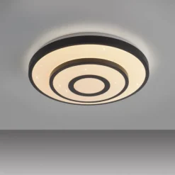 LED Deckenleuchte TURANUS, schwarz, rund, Sternenhimmel