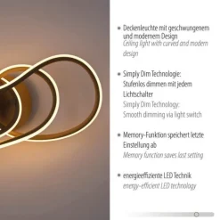 LED Deckenleuchte TWIST, sand, höhenverstellbar, Memoryfunktion