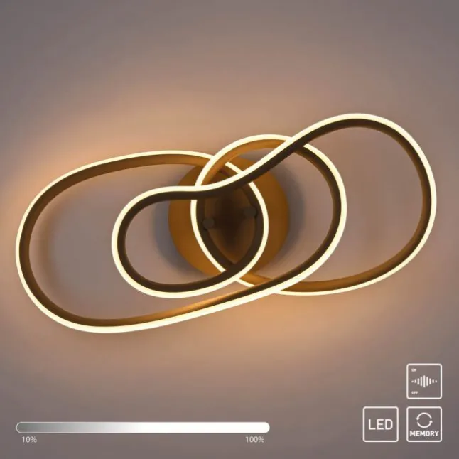 LED Deckenleuchte TWIST, sand, höhenverstellbar, Memoryfunktion