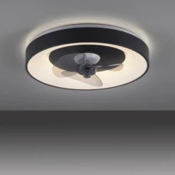 LED Deckenleuchte Ventialtor schwarz mit Timer dimmbar Memoryfunktion