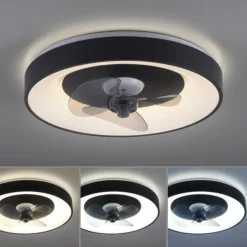 LED Deckenleuchte Ventialtor schwarz mit Timer dimmbar Memoryfunktion
