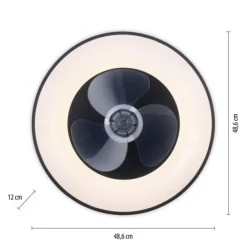 LED Deckenleuchte Ventialtor schwarz mit Timer dimmbar Memoryfunktion