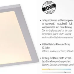 LED Deckenleuchte Ventilator weiß Fernbedienung dimmbar warmweiß kaltweiß