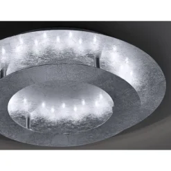 LED-Deckenleuchte, Wandleuchte, Blattsilber-Optik, Ø 40cm, indrekt,
