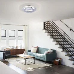 LED-Deckenleuchte, Wandleuchte, Blattsilber-Optik, Ø 40cm, indrekt,