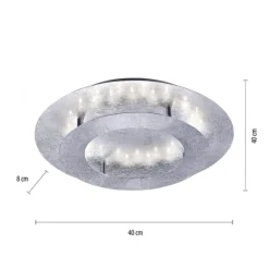 LED-Deckenleuchte, Wandleuchte, Blattsilber-Optik, Ø 40cm, indrekt,