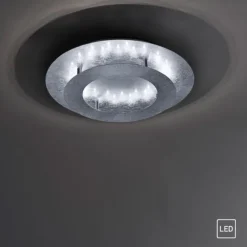 LED-Deckenleuchte, Wandleuchte, Blattsilber-Optik, Ø 40cm, indrekt,