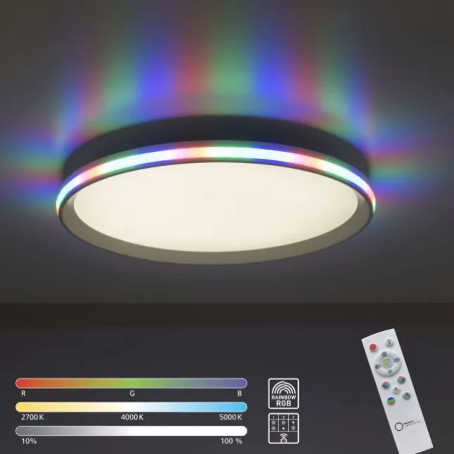 LED-Deckenleuchte, weiß, CCT, RGB, Fernbedienung, dimmbar