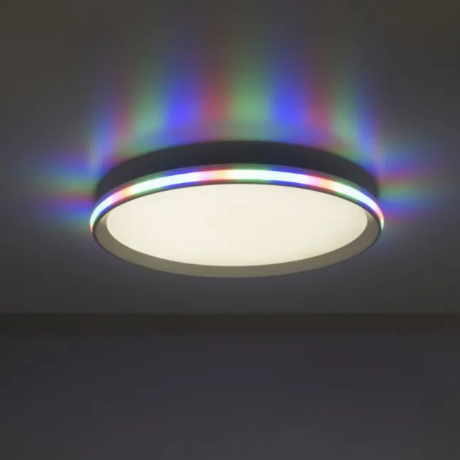 LED-Deckenleuchte, weiß, CCT, RGB, Fernbedienung, dimmbar