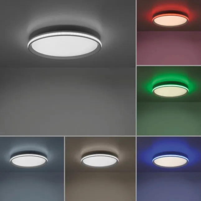 LED-Deckenleuchte, weiß, CCT, RGB, Fernbedienung, dimmbar