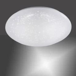 LED-Deckenleuchte, weiß, Ø 25cm, rund, Sternenoptik, glitzer Effekt