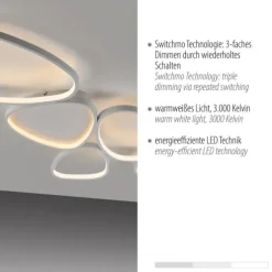LED Deckenleuchte weiß dimmbar in 3 Stufen Memoryfunktion Wohnzimmer
