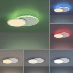 LED Deckenleuchte, weiß, dimmbar, Fernbedienung, Memory, rund